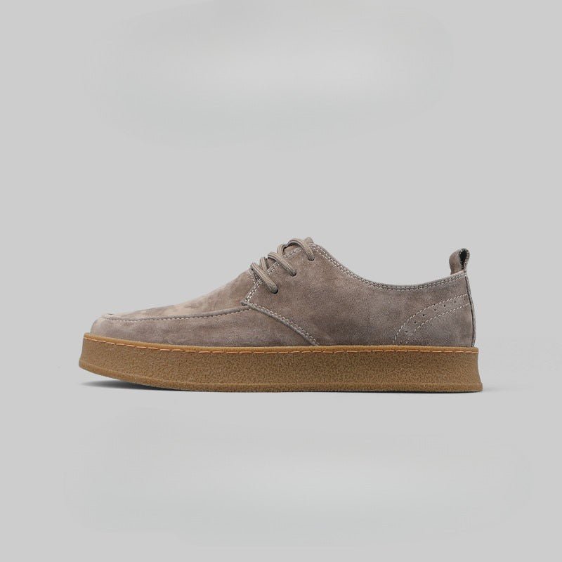 Zapatos Casuales para Hombre de Gamuza con Cordones y Suela de Goma